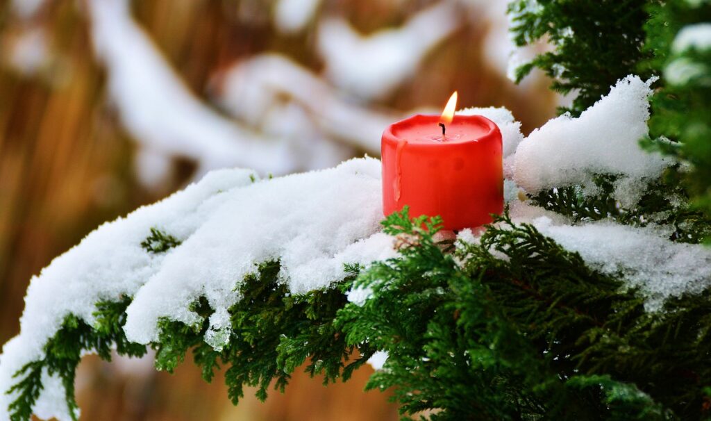 candle, flame, winter