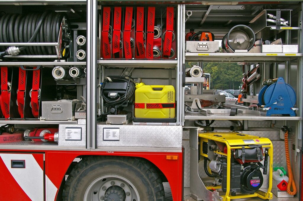 fire fighters, fire fighting technology, fire truck